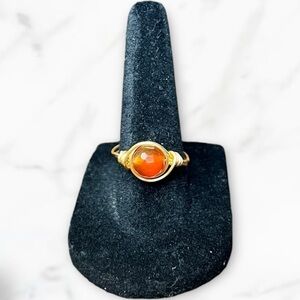 Wire Wrapped Carnelian Ring